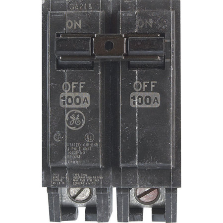 GE Circuit Breaker, THQL Series 100A, 2 Pole, 120/240V AC THQL21100P